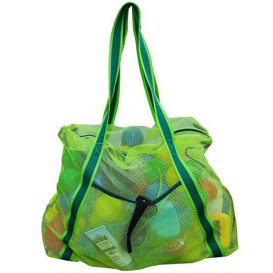 Leberna Large Beach Bag with Zipper Lightweight - Beach Toy Mesh Bag for Swimming Pool Sand Toys Green