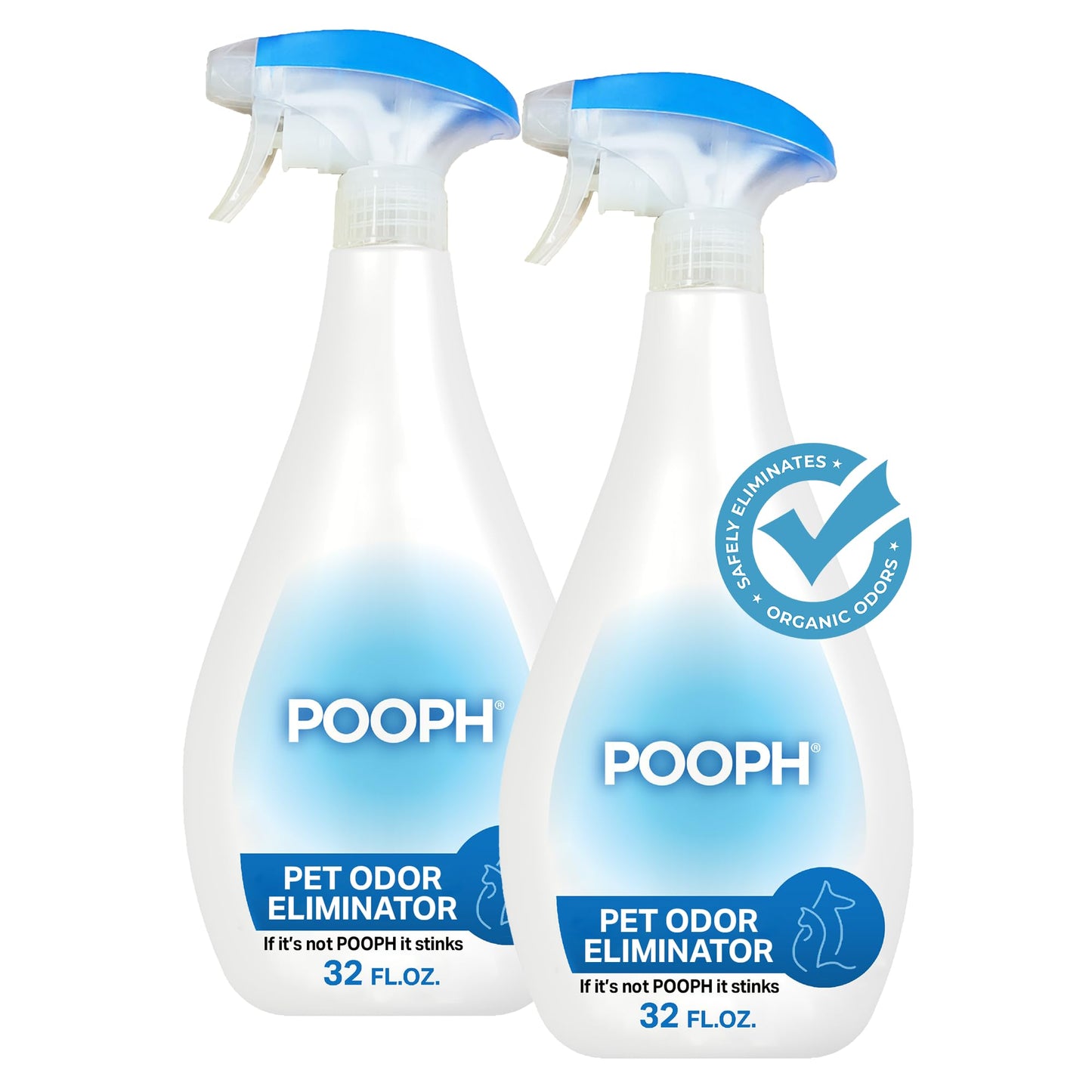 Pooph Pet Odor Eliminator, 32oz Spray, 2-Pack - Dismantles Odors on a Molecular Basis, Dogs, Cats, Freshener, Eliminator, Urine, Poop, Pee, Deodorizer, Natures, Puppy, Fresh, Clean, Furniture, Potty