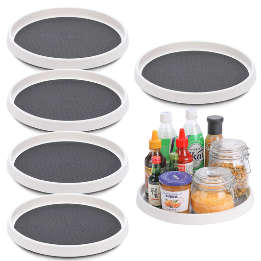 Set of 6, 12 Inch Non-Skid Lazy Susan Turntable, Lazy Susan Organizer for Cabinet, Pantry Organization, Kitchen Storage, Bathroom Sink Cabinet, Refrigerator, Countertop, Spice Rack (6 Pack 12 in)