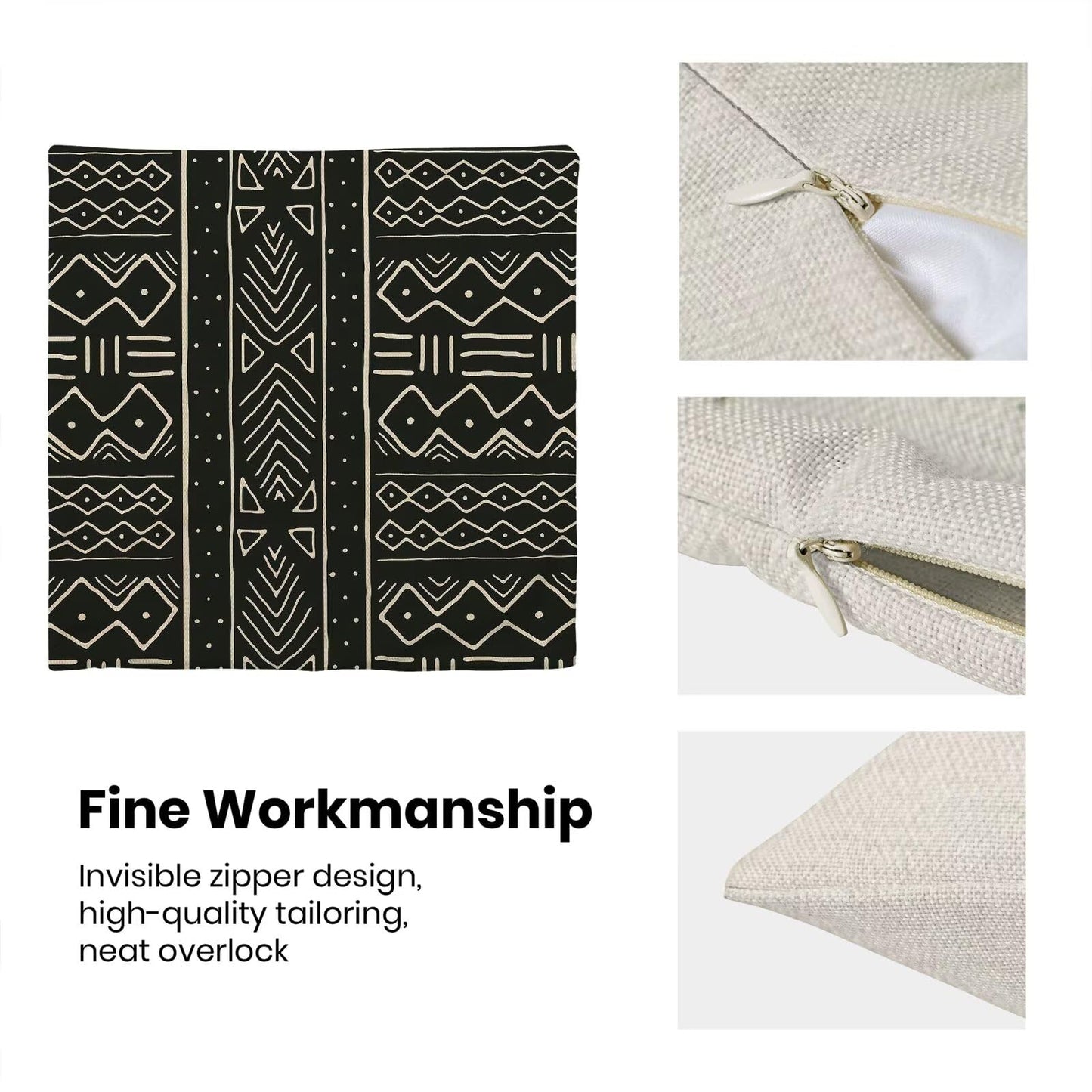 Abstract Line Throw Pillow Covers 18x18 Inch Set of 2, Black Line Decoration Throw Pillow Covers Decorative Art Outdoor Cushion Cover for Sofa Couch Farmhouse Room Bed Decor