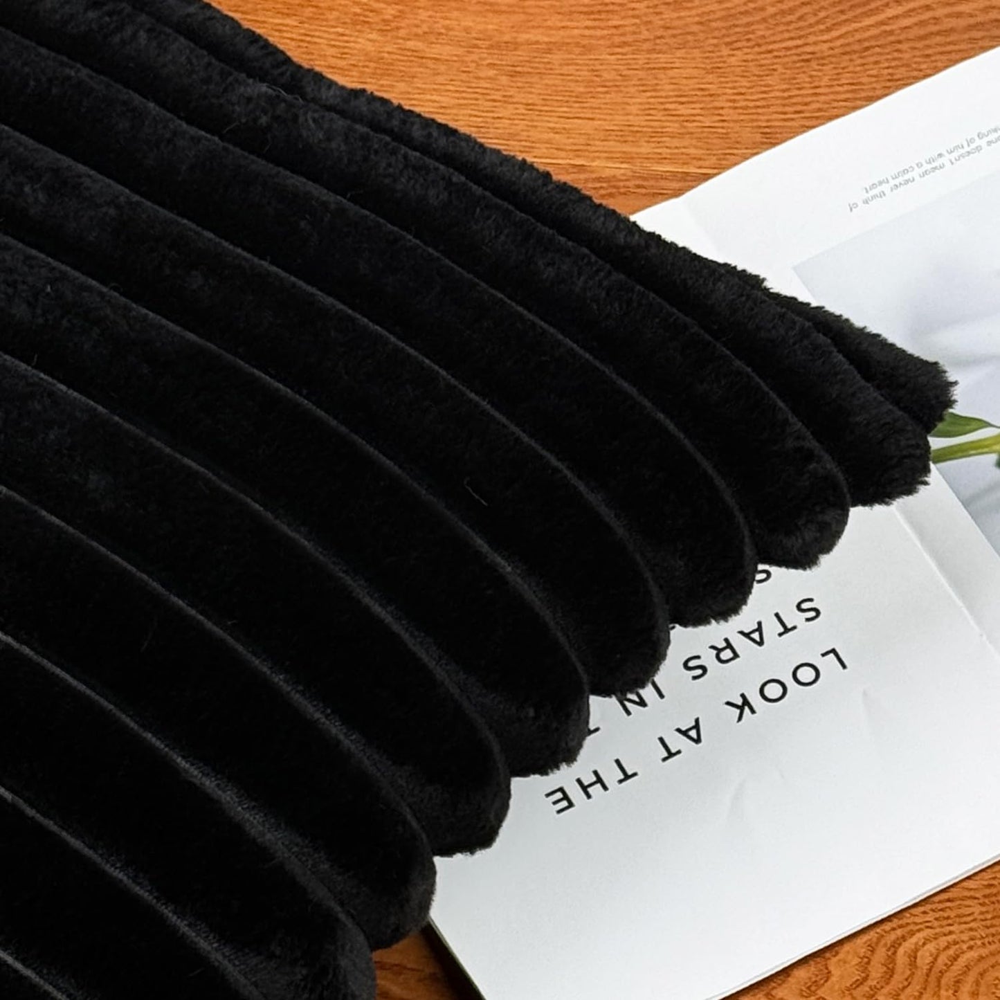 20x20 Throw Pillow Covers Set of 2, Decorative Faux Fur Covers for Bed, Couch Soft Fluffy Pillow Cover with Velvet Back for Living Room, Neutral Home Décor Accent for Sofa - Black