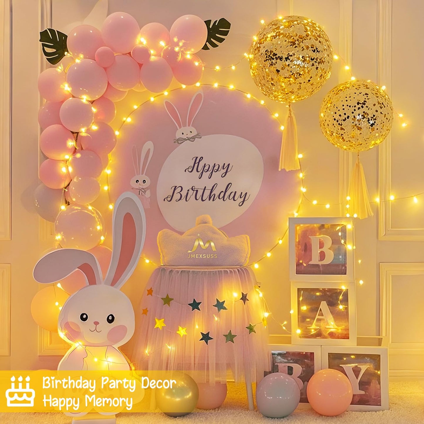 JMEXSUSS 2 Pack Battery Operated String Lights with Remote Outdoor Indoor, Total 66ft 200 LED Twinkle Fairy Lights Battery Operated for Classroom Bedroom Tree Party Wedding Christmas Decor(Warm White)