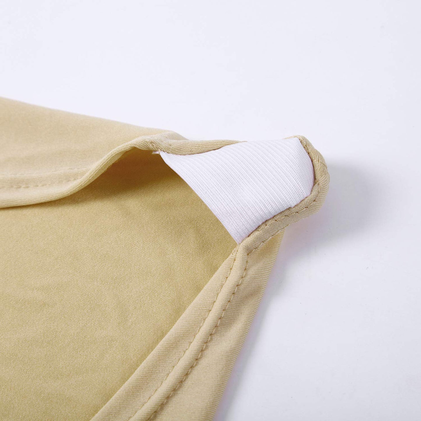 Peomeise Stretch Spandex Chair Cover for Wedding Party Dining Banquet Event with Open Back (Champagne,6pcs)