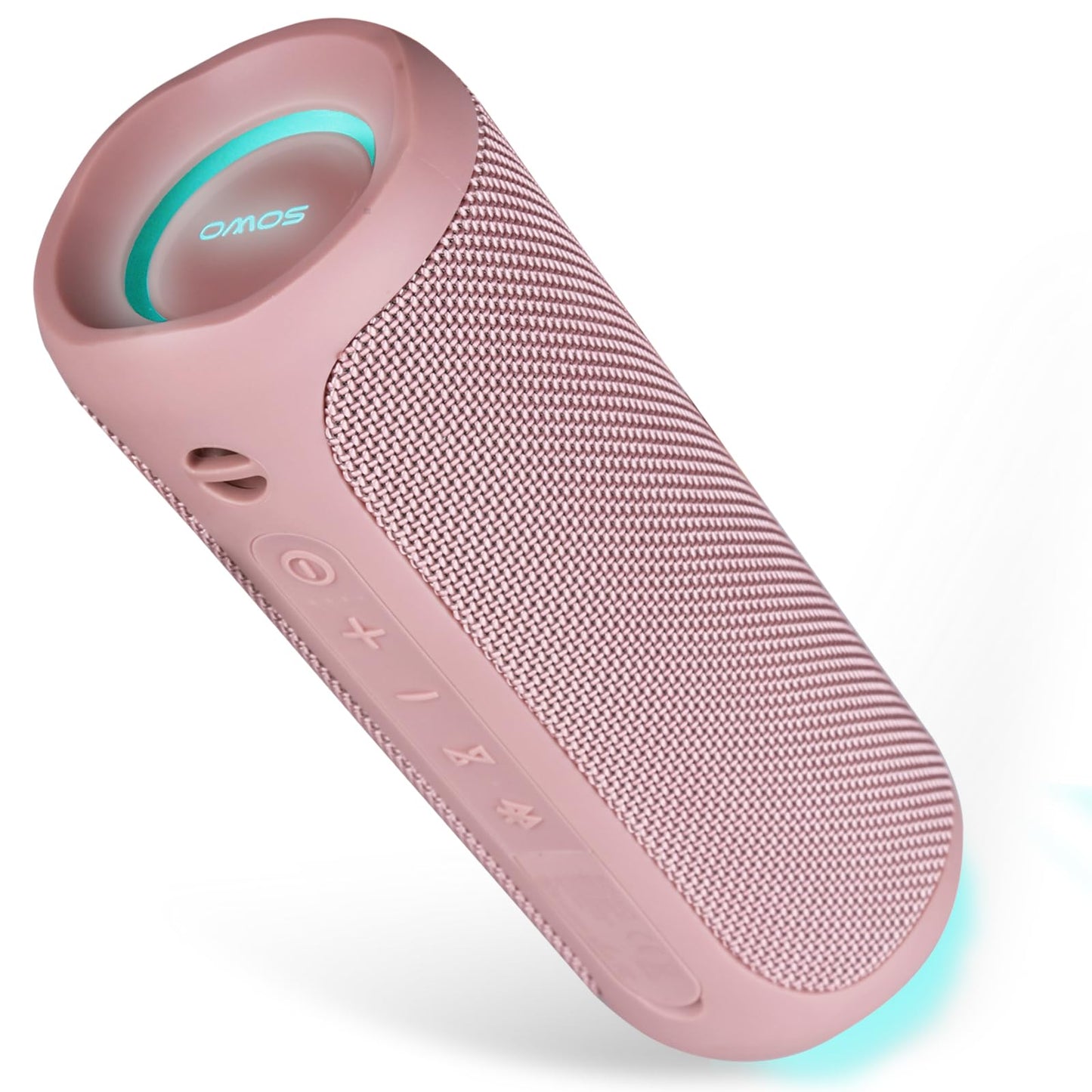 SOWO Outdoor Wireless Portable Bluetooth Speaker, IPX7 Waterproof Speaker, 25W Loud Sound, Bassboom Technology, TWS Pairing, 16H Playtime with Lights - Pink