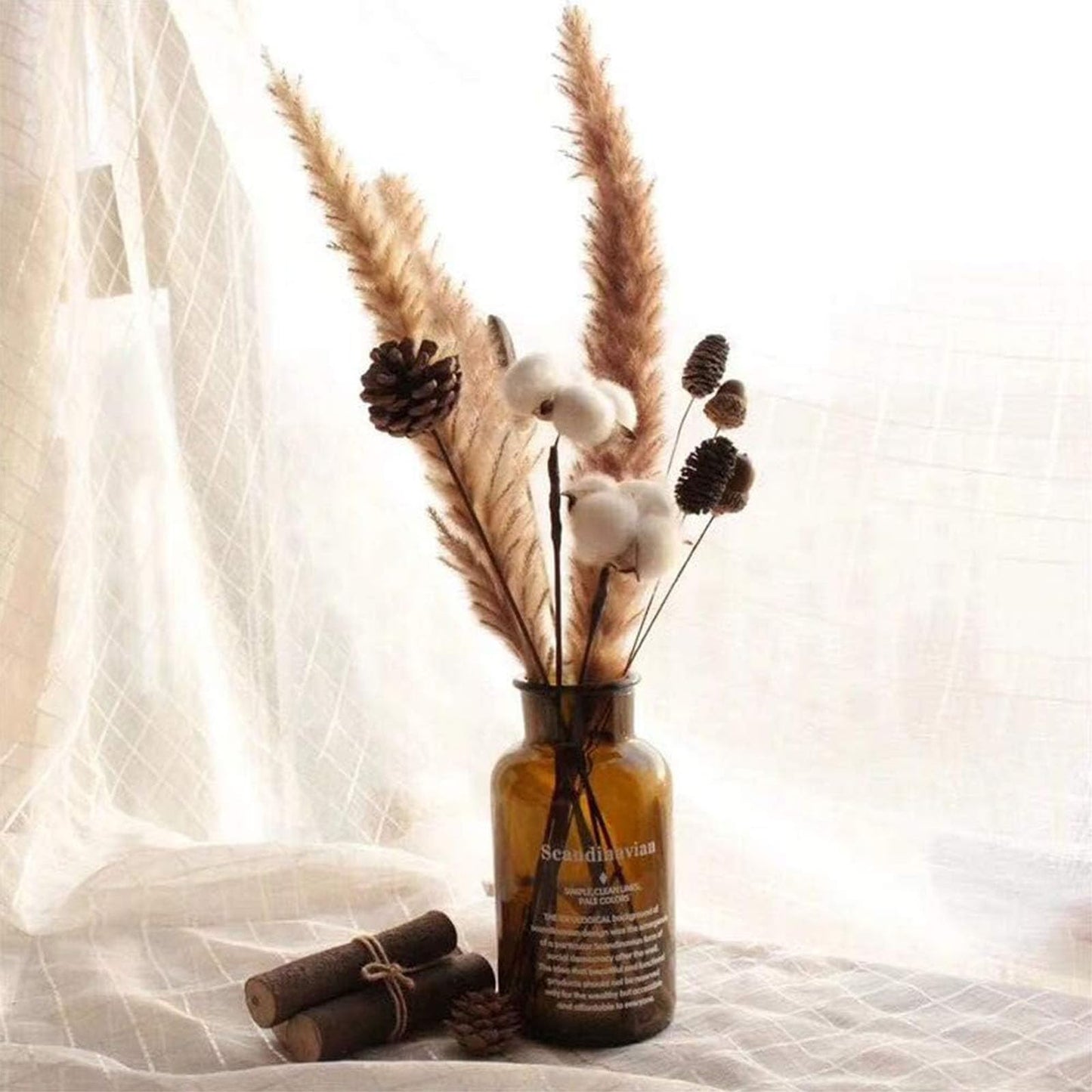 JOHOUSE 18 PCS Natural Pine Cones, Christmas Rustic Pinecones Fall Garland Halloween Thanksgiving Decorations, Christmas Tree Fall Ornaments, Winter Vase Filler