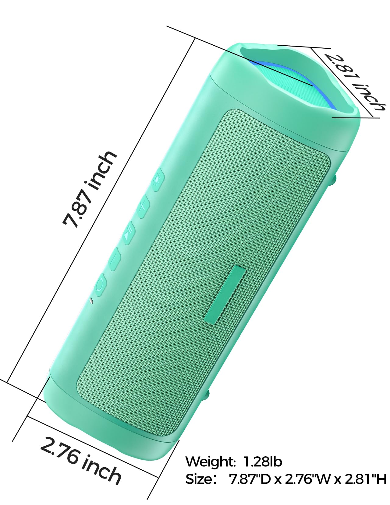 Bluetooth Speaker, IPX5 Waterproof Speaker with HD Sound, Up to 20H Playtime, TWS Pairing, BT5.3, Portable Wireless Speakers for Home/Party/Outdoor/Beach, Electronic Gadgets, Birthday Gift (Teal)