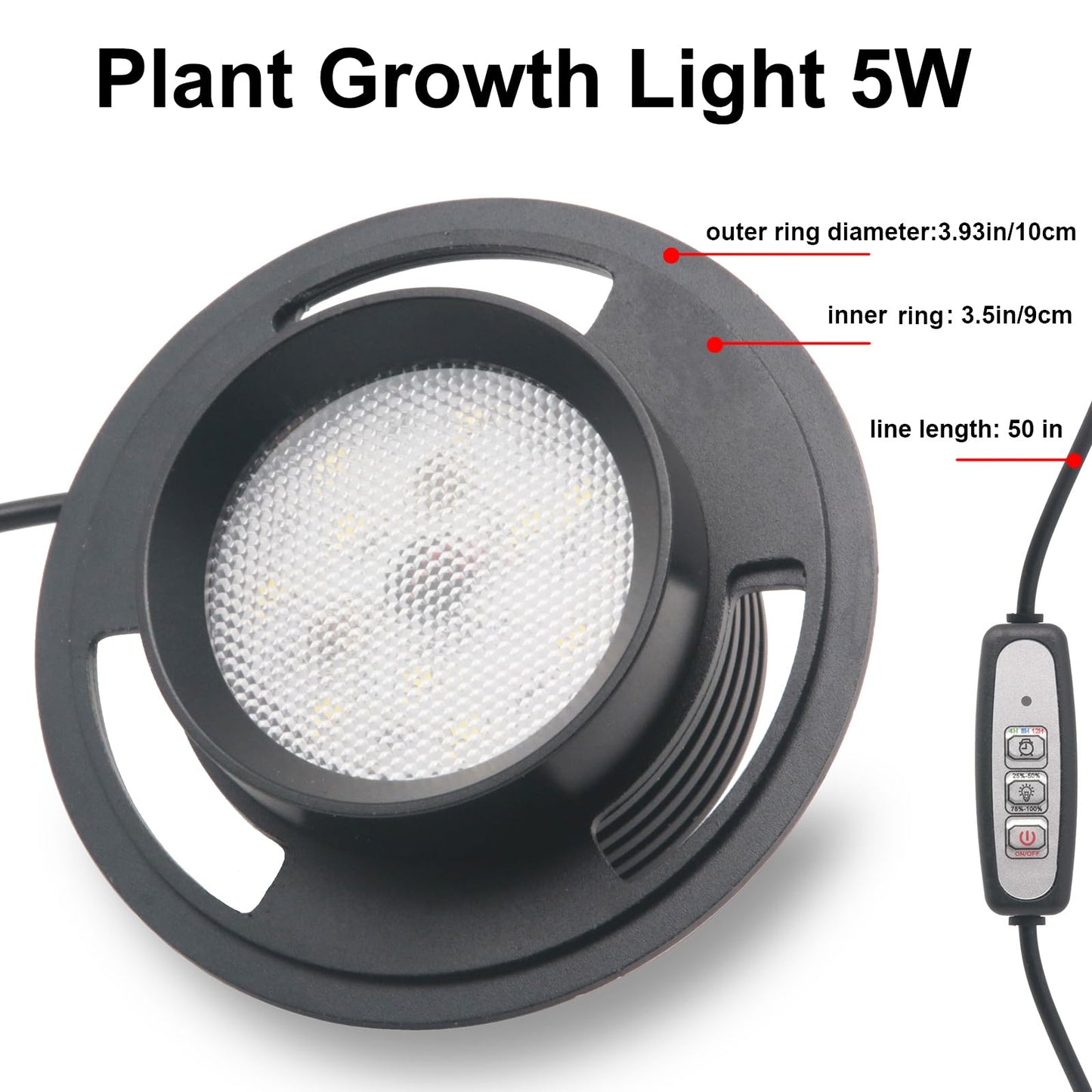 Desktop Glass Terrarium with Grow Light (H:7.8" D:6.7"), for Succulent, Moss, Miniature Gardening Landscape, Betta Fish Tank, Indoor Plant Growth, Office Home Decoration, Plant Lovers Gifts