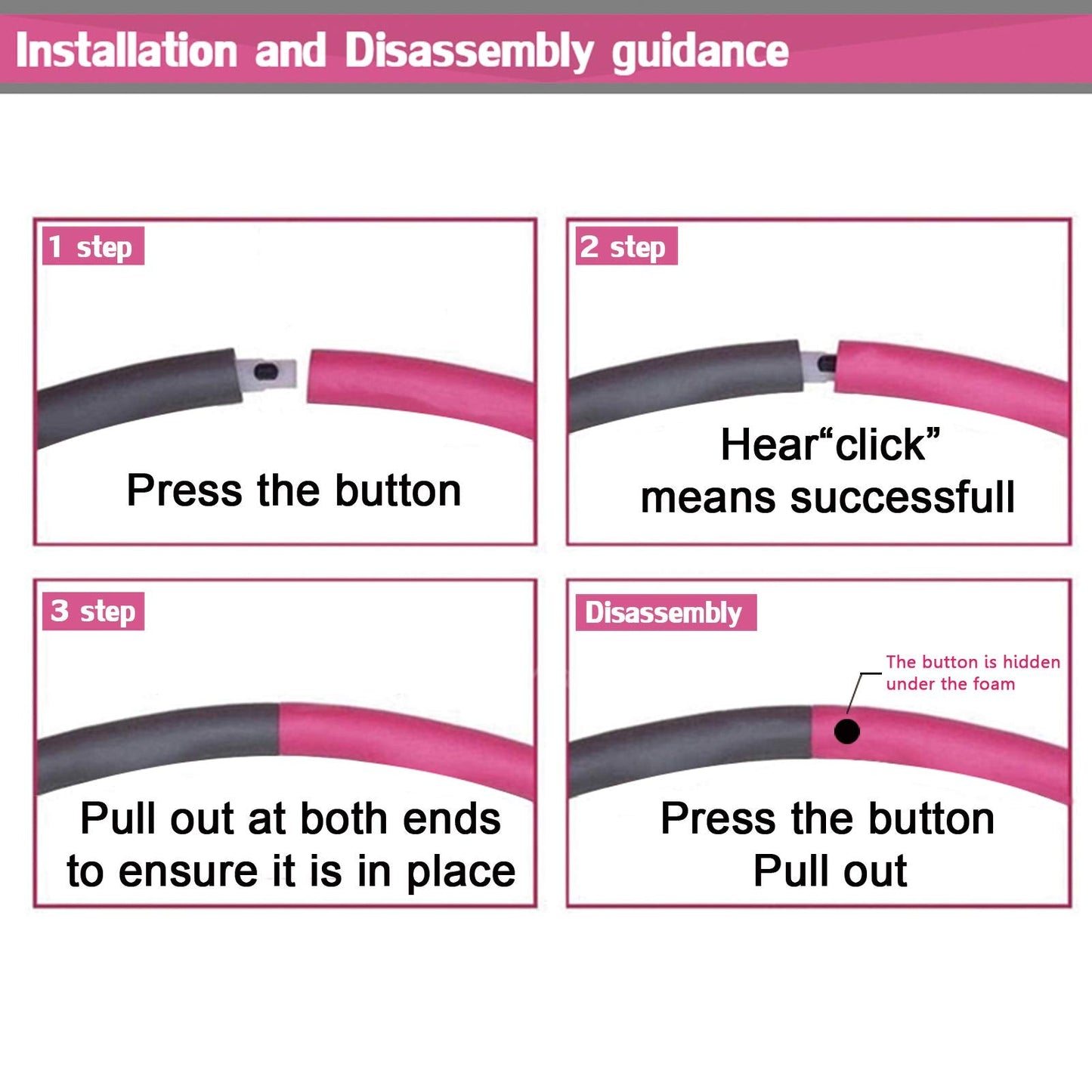 Auoxer Fitness Exercise Weighted Hoop, Detachable and Size Adjustable Design, Lose Weight Fast by Fun Way, Fat Burning Healthy Model Sports Life