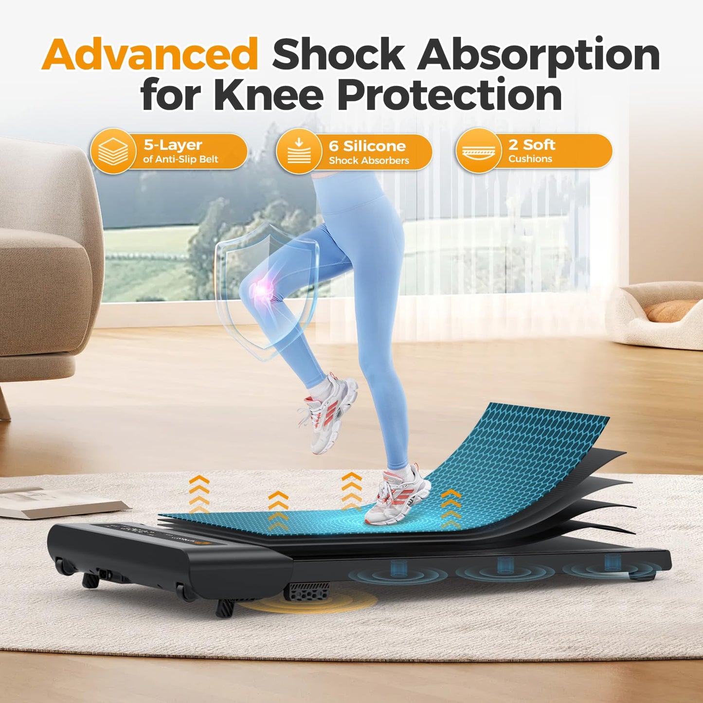 HiFast Walking Pad with Incline, Under Desk Treadmill for Home, 2.5 HP Portable Treadmills with Incline, Compact Treadmill Small Running Pad with LED Display, Remote Control