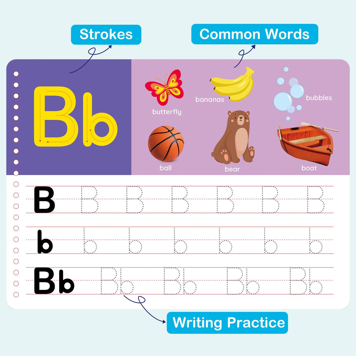 BenBen Preschool Learning Activities, 50 Pages, Tracing Books for Kids Ages 3-5, Kindergarten Workbooks, Toddler Writing Practice, Pre K Busy Book Educational Toys, Autism Learning Materials