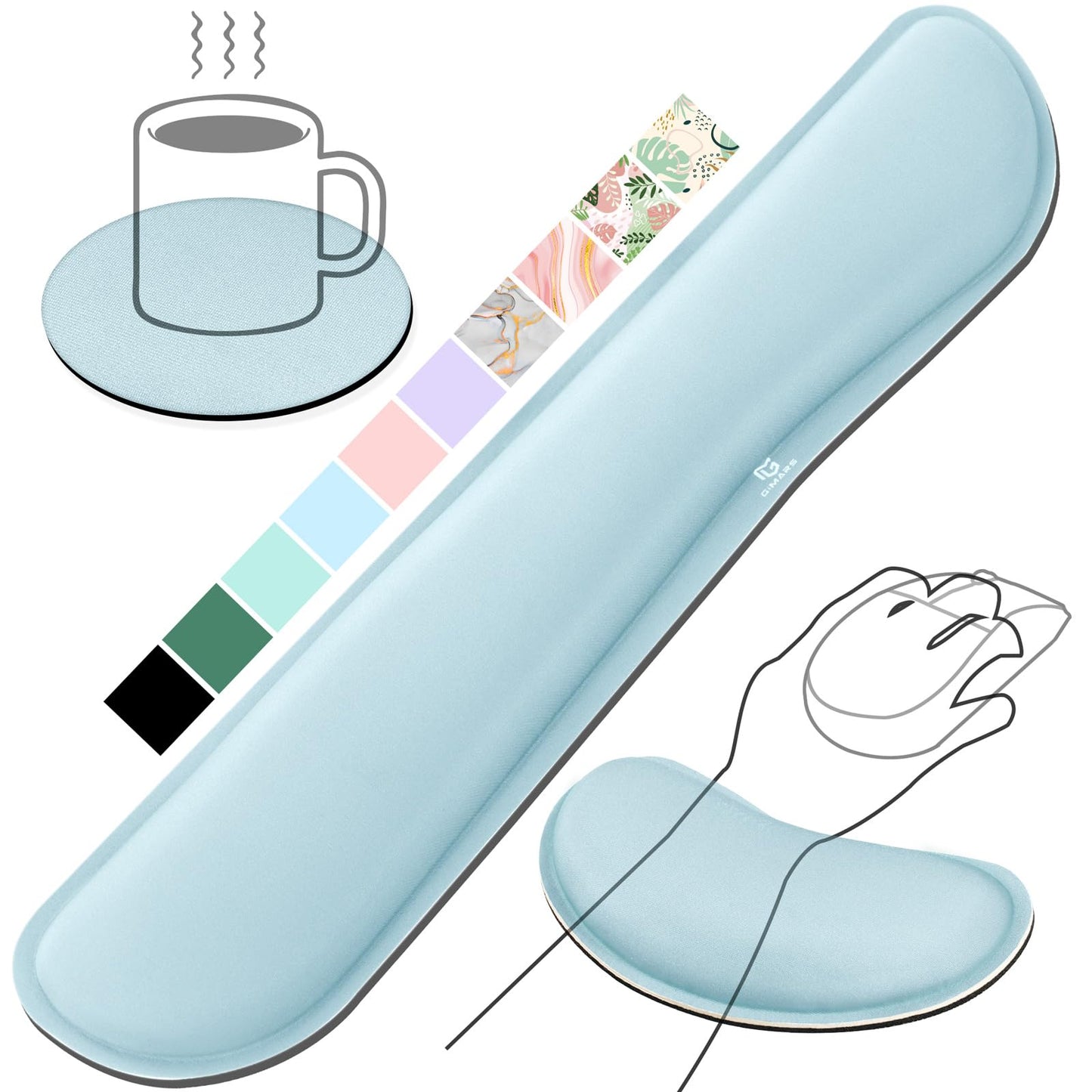 Gimars Upgrade Enlarge Silky Gel Memory Foam Keyboard Wrist Rest, Wrist Rest for Computer Keyboard, Ergonomic Design for Typing Pain Relief, Mousepad Rests, Wrist Support for Office, Gaming, Black