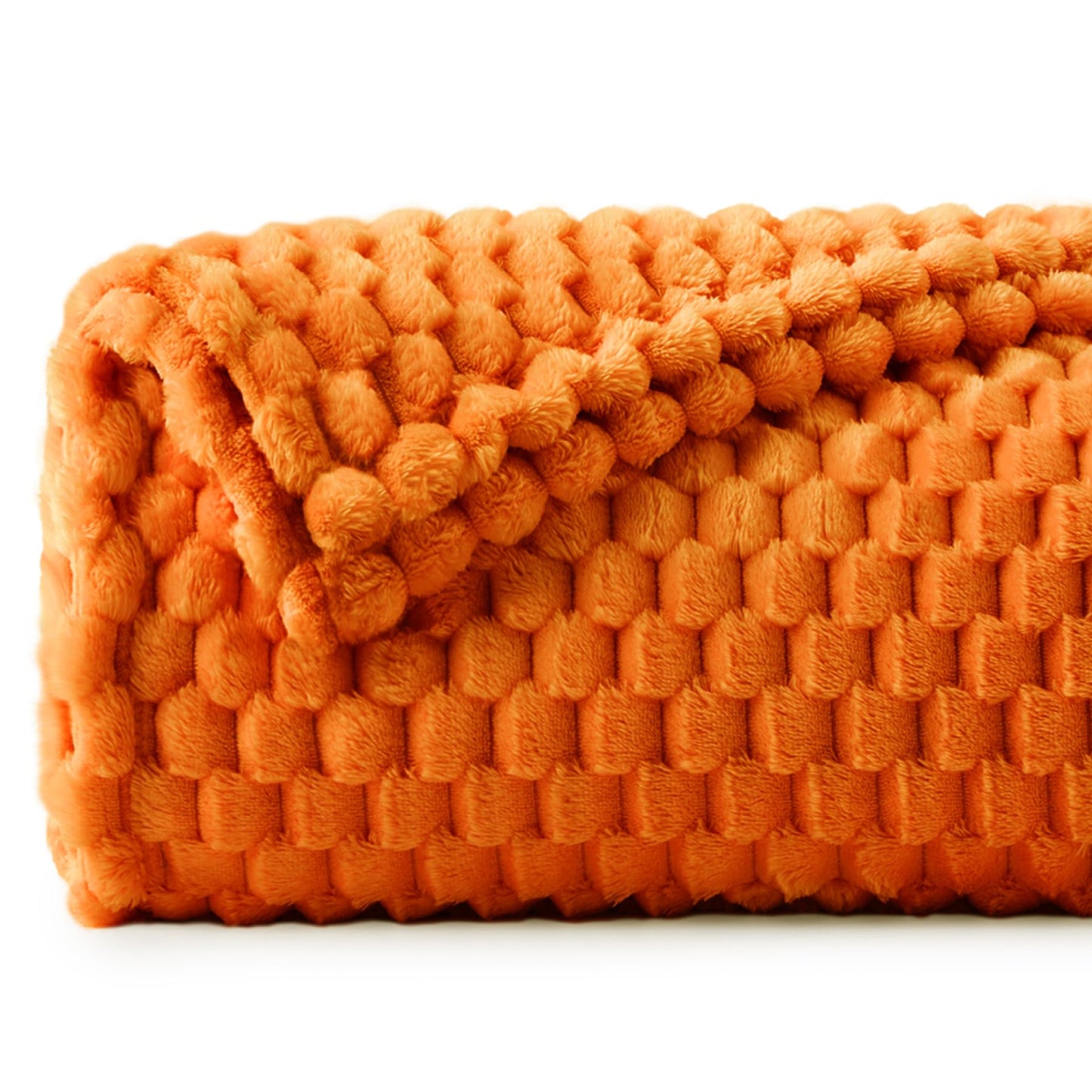 BEDELITE Fall Throw Blanket for Couch & Bed - 3D Jacquard Decorative Orange Blankets, Soft and Cozy Warm Plush Fluffy Fleece Blanket, 50x60Inches