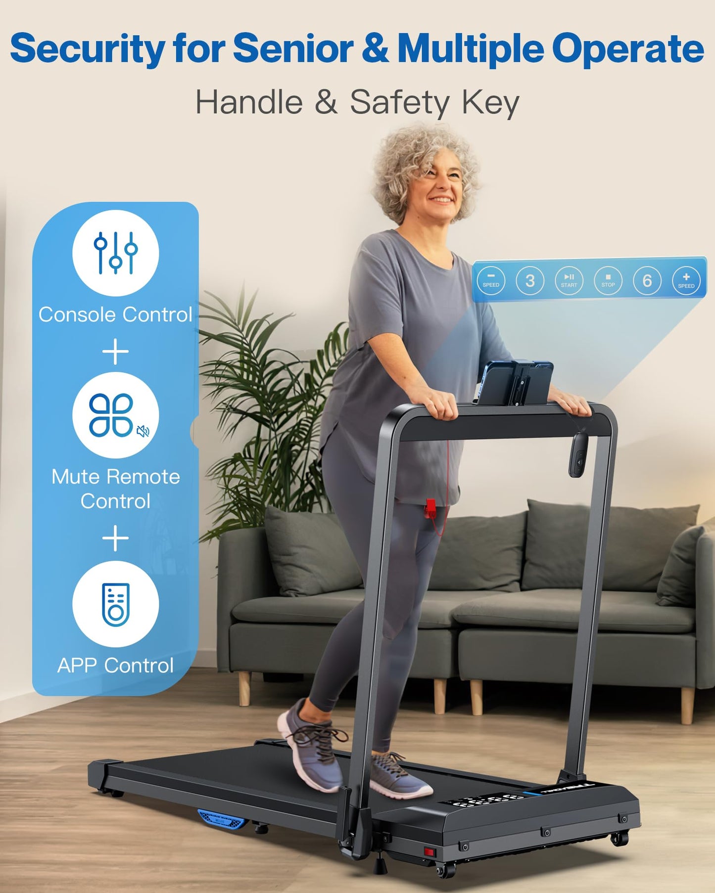 Under Desk Walking Pad Treadmill: Incline Voice Controlled Smart Treadmill 350 lbs Capacity for Home Office Use, Compatible with KINOMAP WELLFIT App