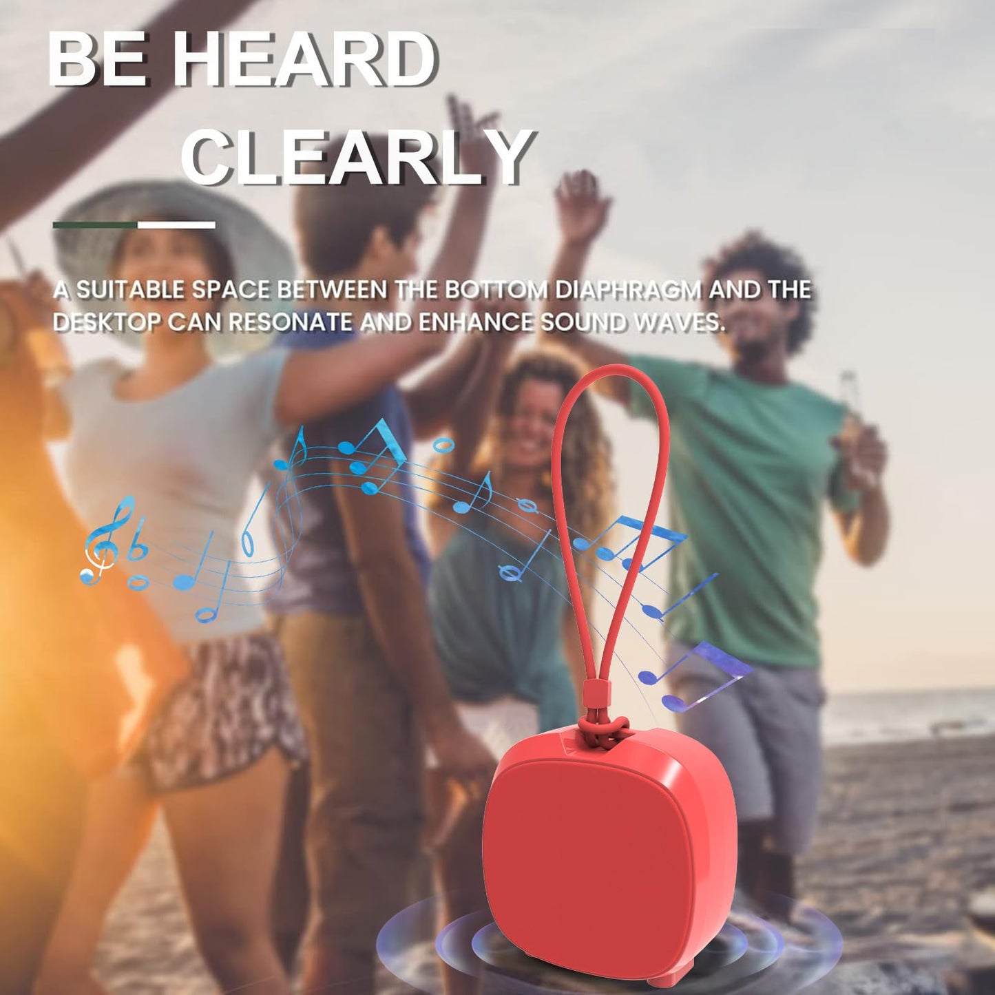 PEICHENG Speaker, Small Portable Bluetooth Wireless IPX5 Waterproof Shower Speaker,Loud Stereo Sound Deep Bass,Dual Pairing, RGB Lights,Long Playtime for Outdoor Party, Great Gift,1PC(Red)