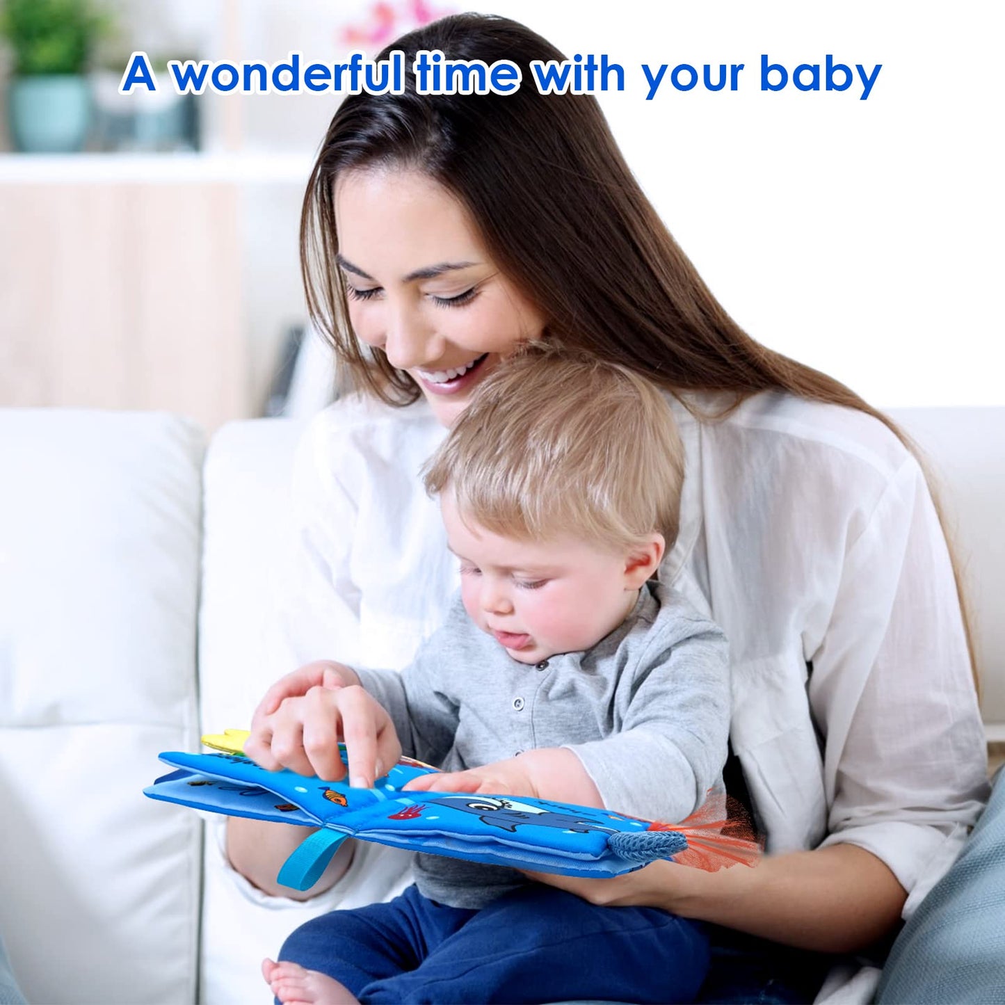 WESOTE Baby Cloth Books 2PCS High Contrast Sensory Crinkle Book for Babies Tummy Time Early Learning Infant Toys for 0-18 Months