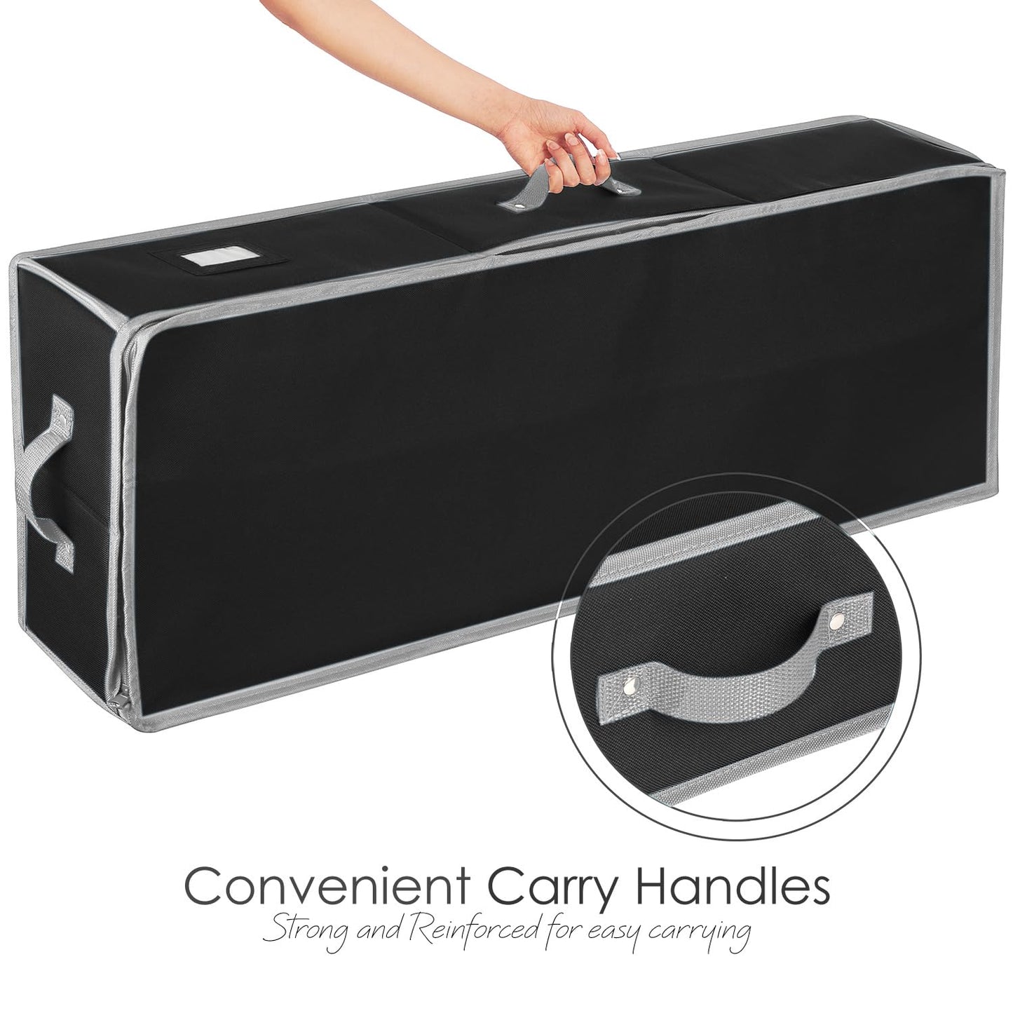 Hearth & Harbor Wrapping Paper Storage Container - Christmas Storage Bag with Interior Pockets - Gift Wrapping Organizer Storage Fits Up to 22 Rolls of 40" - Tear Proof Wrapping Paper Organizer