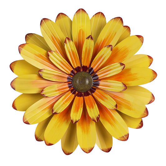 YEAHOME Metal Flower Wall Decor, 16" Wall Art Hanging Decorations for Home Bathroom, Bedroom, Living Room, Office, Boho Art, Indoor Outdoor Decorations Patio Garden Decor