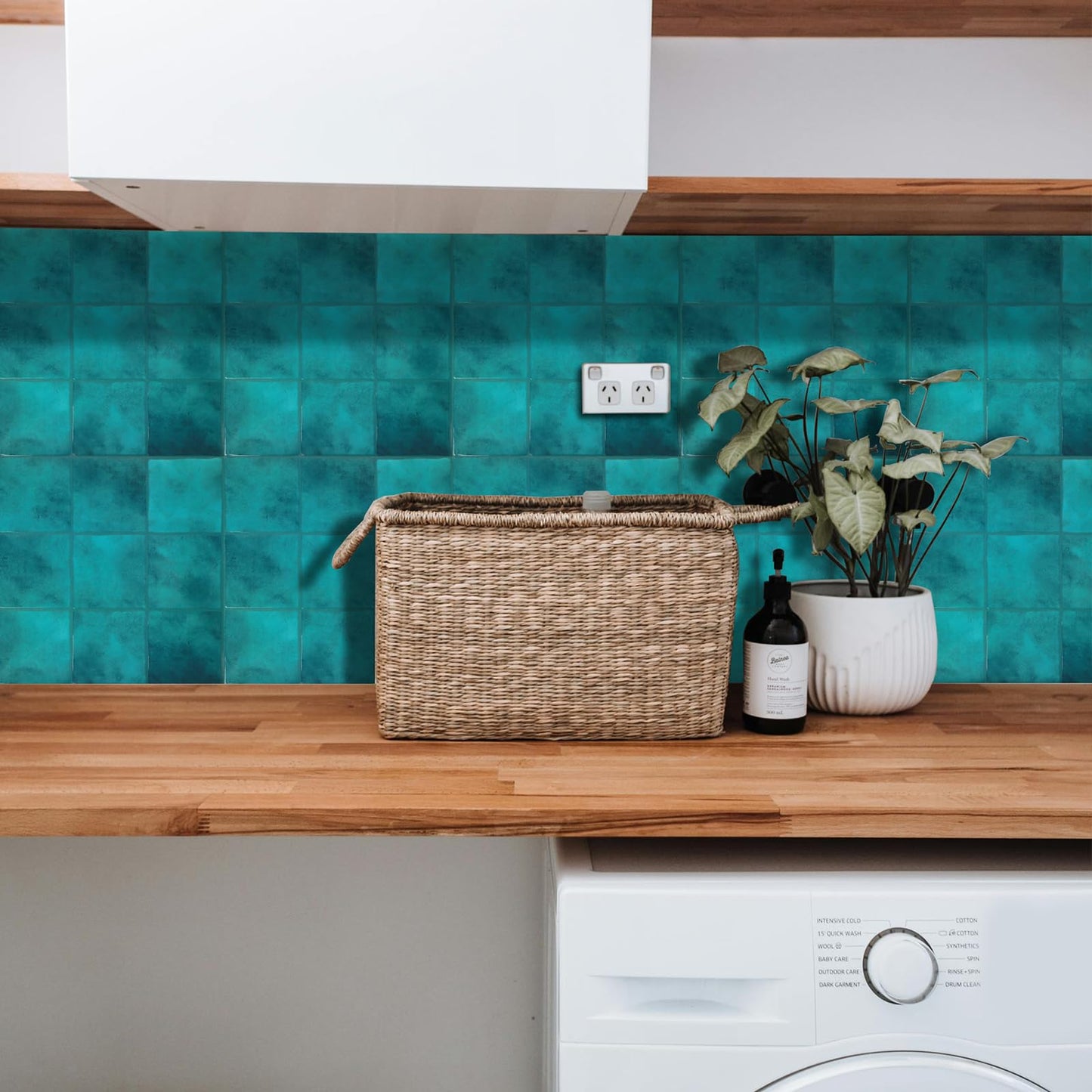 Peel and Stick Backsplash Tiles, 10 Sheets Blue Costa Faux Spanish Handmade Tile for Kitchen, Bathroom, Wall Tile (12" × 12")