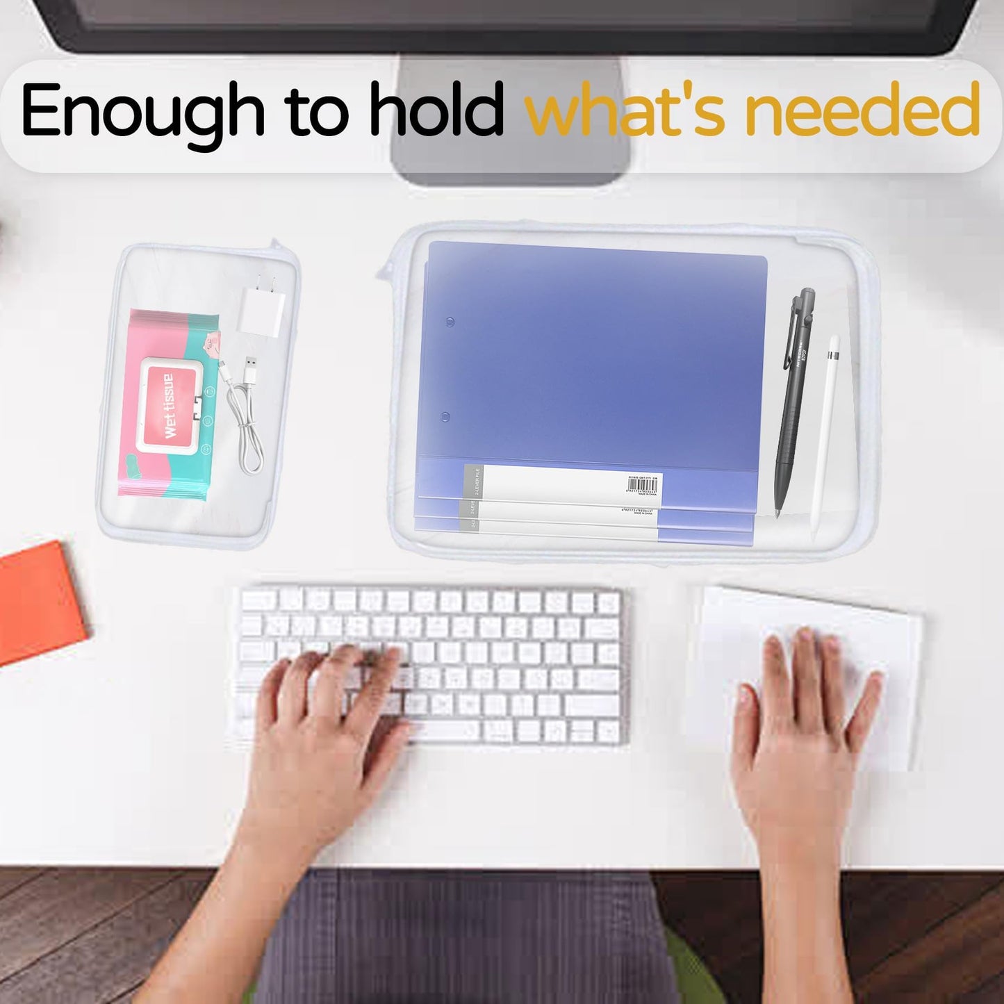 3PCS Zippered Transparent Cases for Snacks,Portable Waterproof Cosmetic Bag with Zipper,Clear Hard Shell Zipper Case for Cosmetic Storage, Putting Snacks, Pencil Case (3PCS-M)