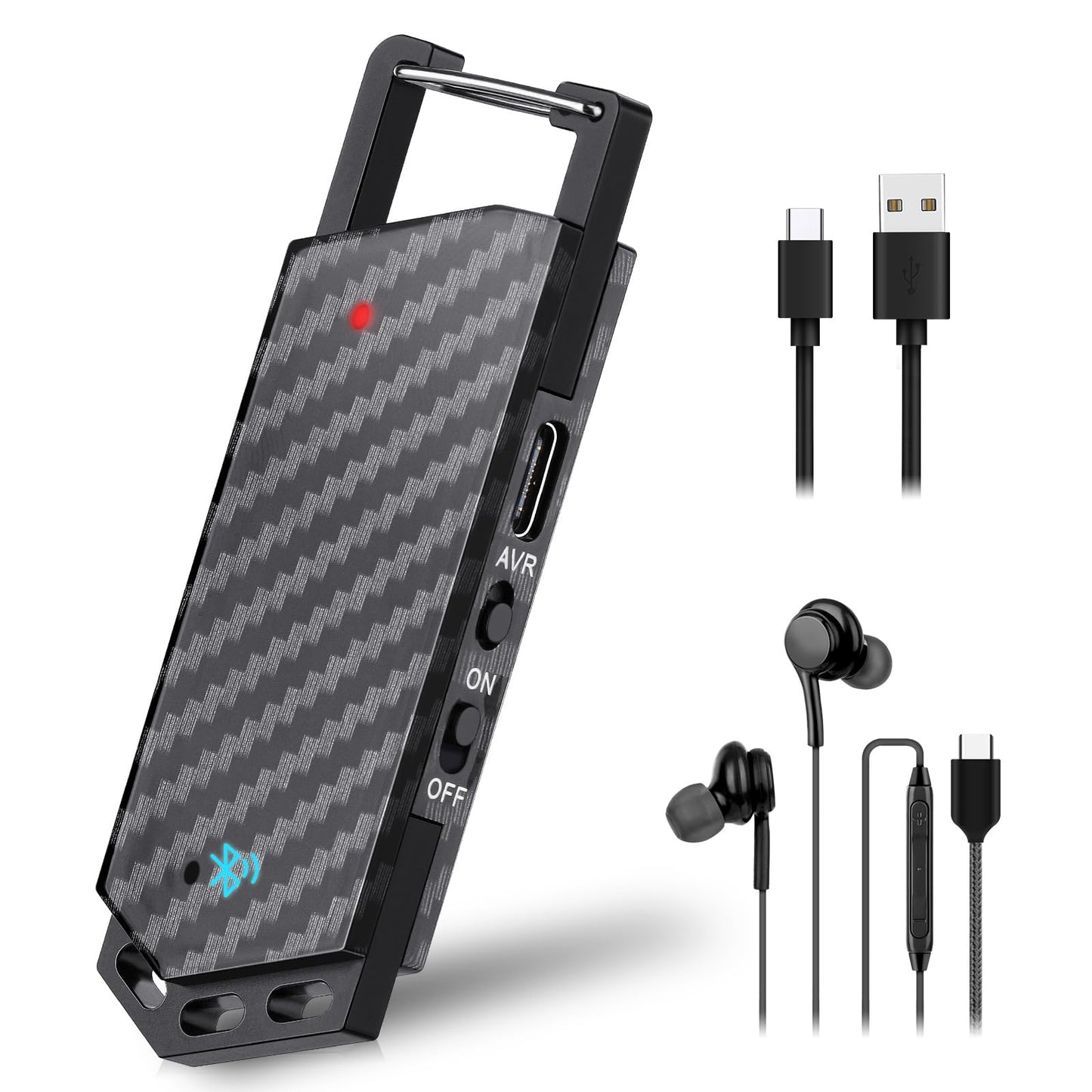 64GB Digital Voice Recorder with Bluetooth - Voice Activated Keychain Audio Recording Device - 800 Hours Capacity for Classes, Interviews, Meetings, Music