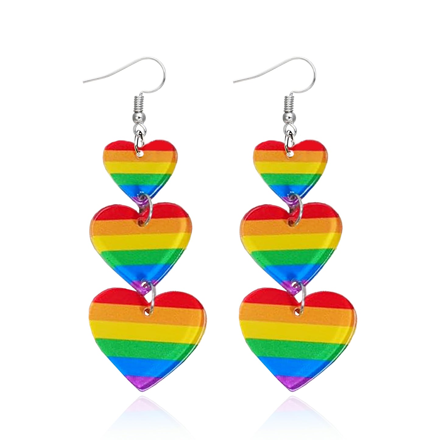 Pride Earrings Outfits for Women Colorful Rainbow Earrings Enamel Gay Lesbian Lgbt Bamboo Hoop Earring Pride Accessories Shirts for Women Rainbow Outfit Jewelry Gifts