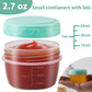6 Pack 2.7 OZ Salad Dressing Container to Go with lids,Dishwasher and Microwave Safe Tiny Condiment Containers with Graduated Lines, Reusable and Leakproof Small Sauce Containers for Lunch Box
