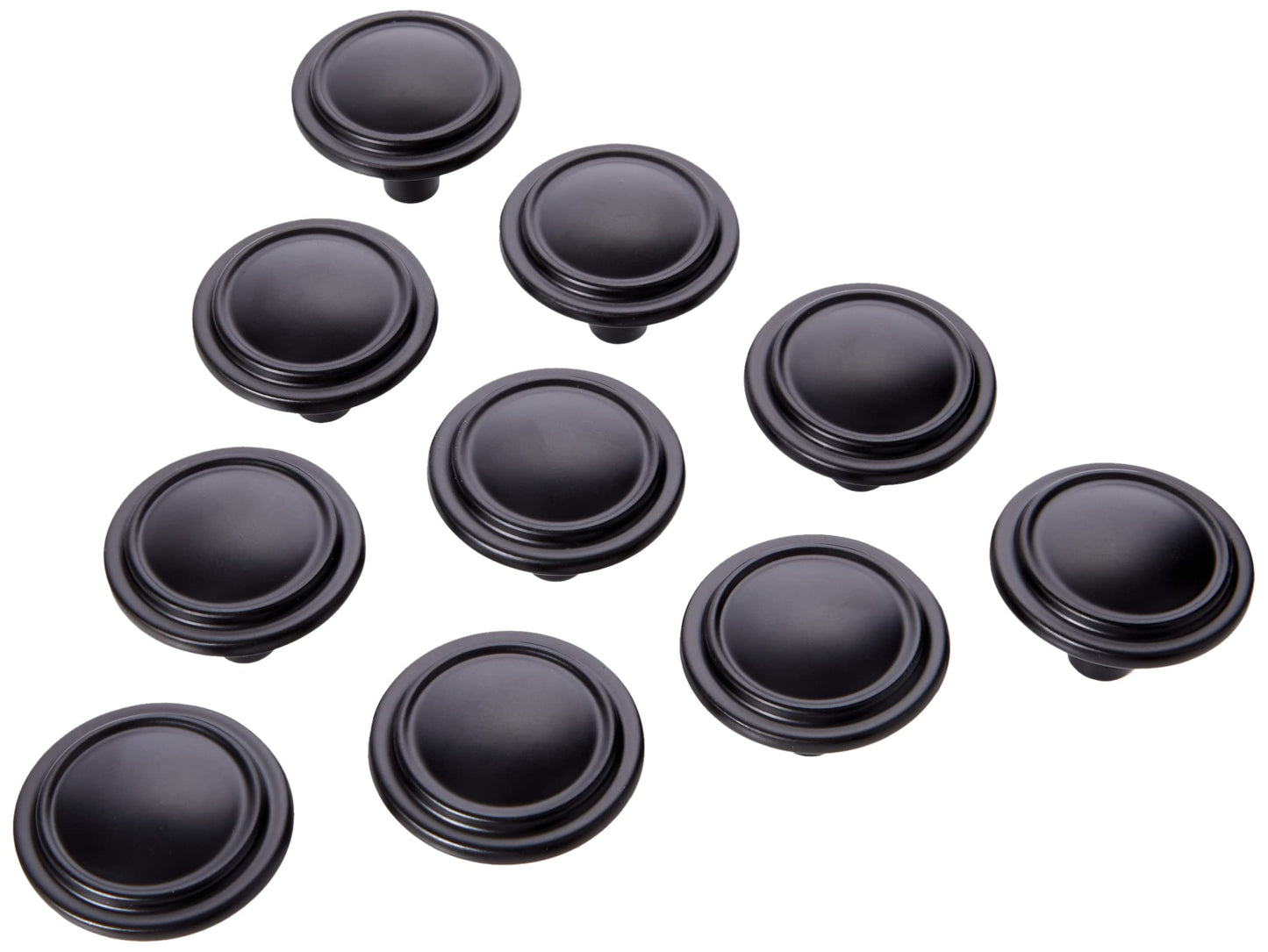 Amazon Basics Straight Top Ring Cabinet Knob, 1.25-inch Diameter, Oil Rubbed Bronze, 10-Pack