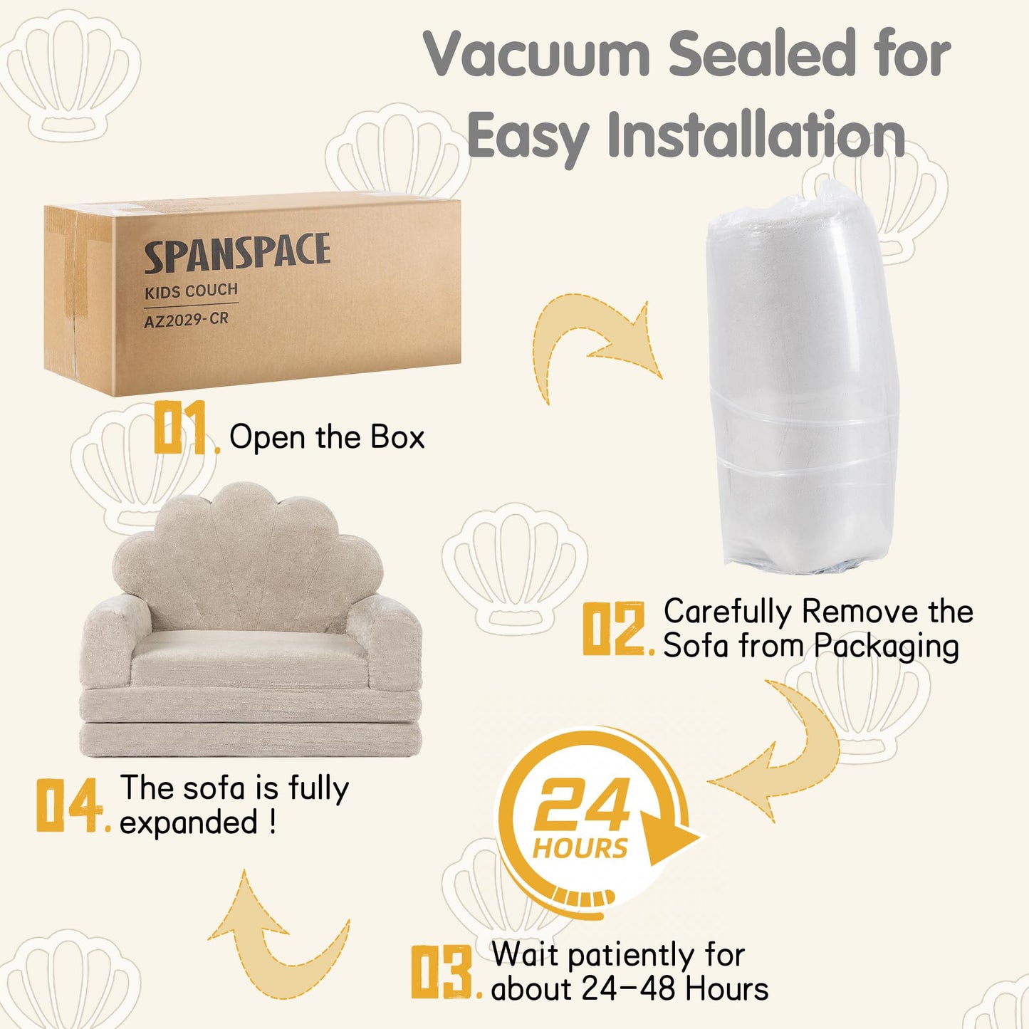 spanspace 2-in-1 Kids Couch, Toddler Couch Fold Out, Comfy Toddler Chair, Convertible Kids Sofa to Lounger with Pocket and Removable Cover