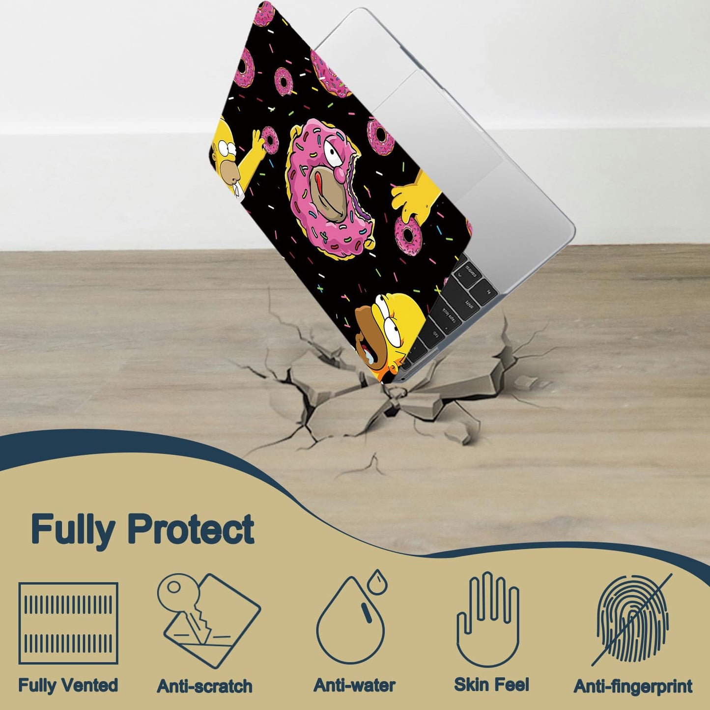 Laptop Case Compatible with MacBook Pro 13 Inch Case 2015 2014 2013 2012 Release Model A1502 A1425 with Retina Display, Plastic Hard Shell Case Cover & Keyboard Cover Skin - Donut