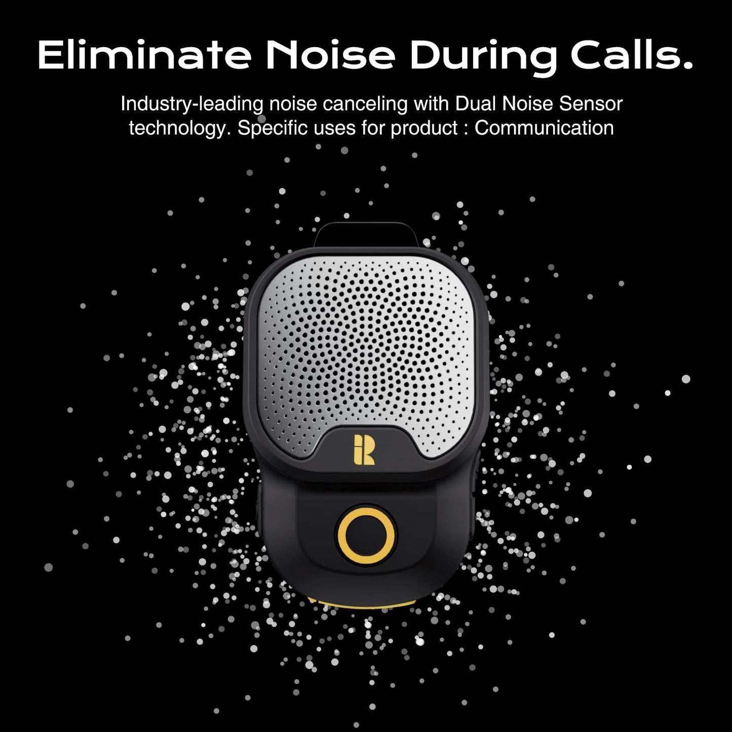 Rythflo Wearable Bluetooth V5.3 Speaker, 30H Working Time Clip-On Wireless Jobsite Water-Resistant Portable Speaker, Built-in ENC Mic for Hands-Free Music/Calls, IPX7 Waterproof, TWS Portable Speaker