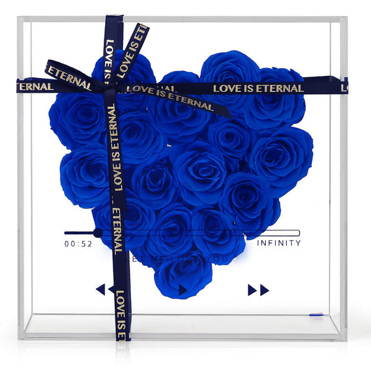 Preserved Roses, Forever Flowers, Blue Real Roses Last for 3 Years, Eternal Flowers Gift, Mothers Day, Valentines Day for for Mom Girlfriend Wife Grandmother (Blue)