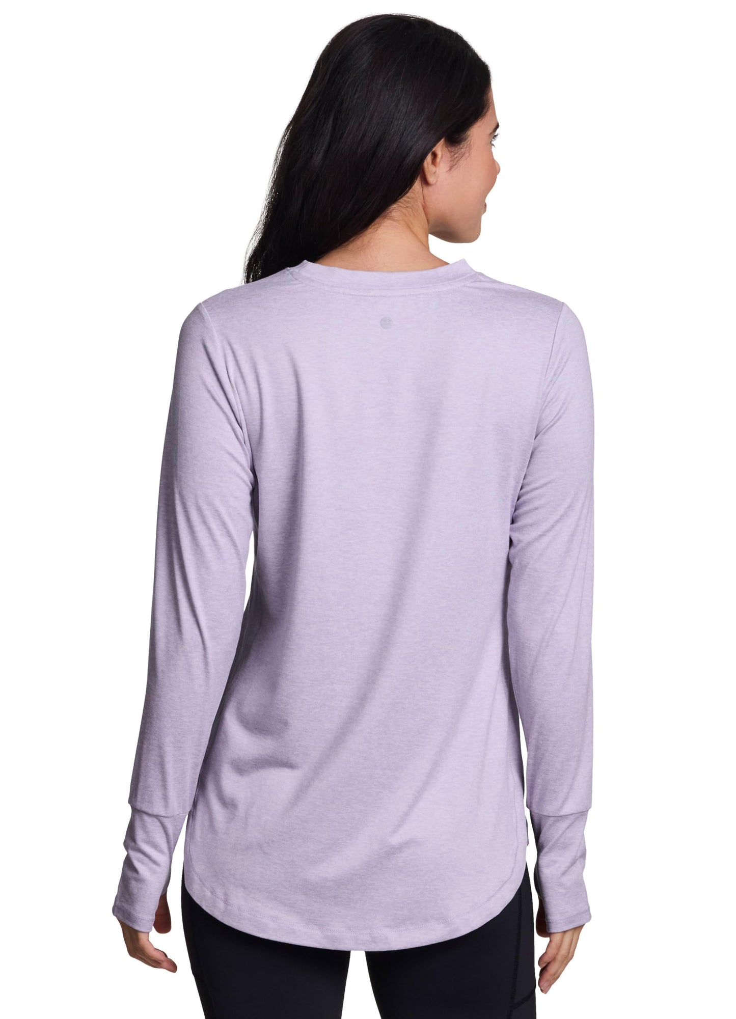 RBX Active Women's Yoga Tunic Super Soft Long Sleeve Crewneck Tee Thistle Purple Heather XS