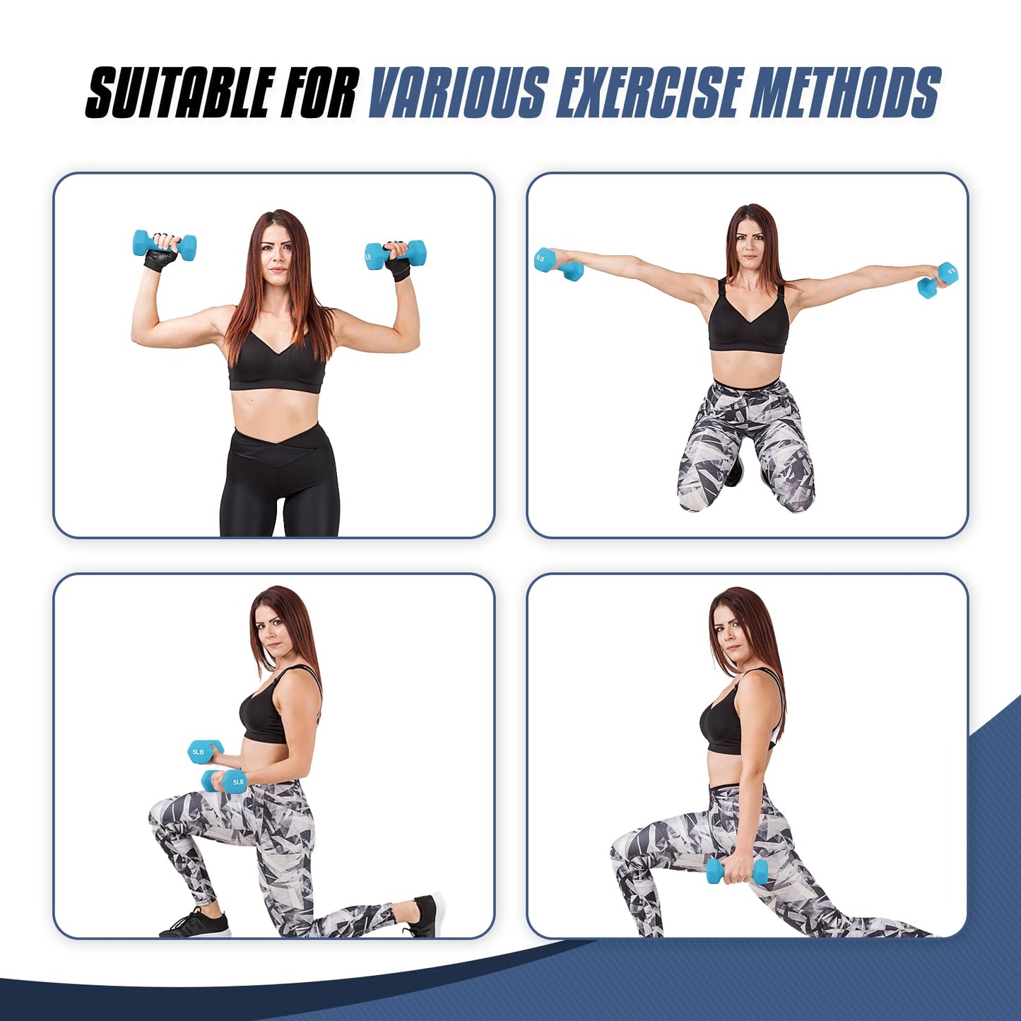 MADOG Dumbbell Set, Anti-Slip Neoprene Coated Hexagon Hand Weights for Home Gym Equipment Workouts Strength Training