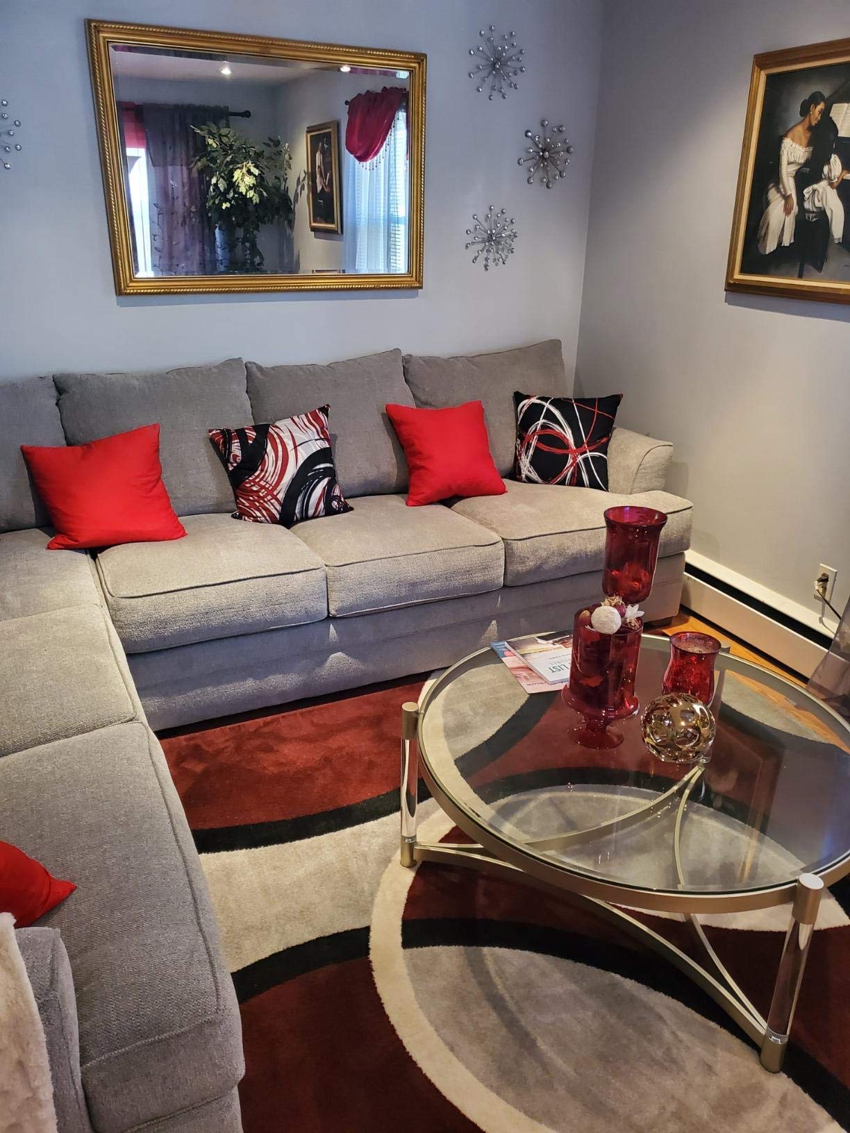 Thmyo 4-Pack 100% Cotton Comfortable Solid Decorative Throw Pillow Cases Square Cushion Cover Pillowcases Sublimation Blank Christmas DIY Throw Pillow Covers for Sofa Bed Car(18x18 inch/ 45x45cm,Red)