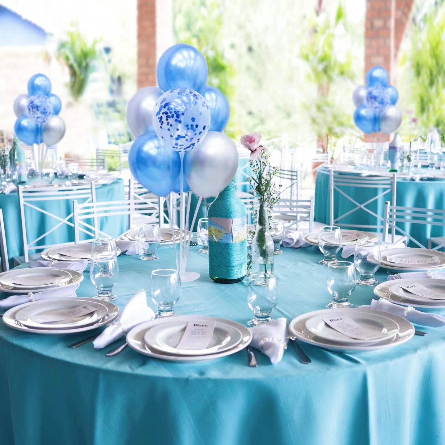 ROYUYE 4 Sets of Table Balloon Stand Kit, 1 Roll of Glue and 5 Flower Clips for Birthday, Celebration and Party Decorations