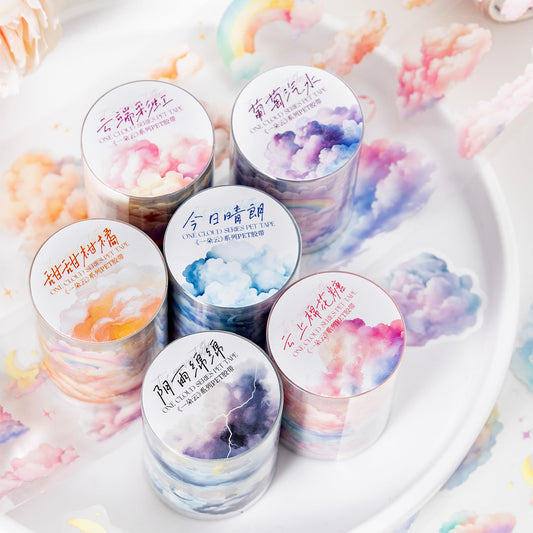 Book Tape Stickers for Journaling Supplies,6 Rolls PET Vintage Scrapbooking Tape Set for Journaling, Bullet Journal Supplies, DIY Crafts (Sea of Books)