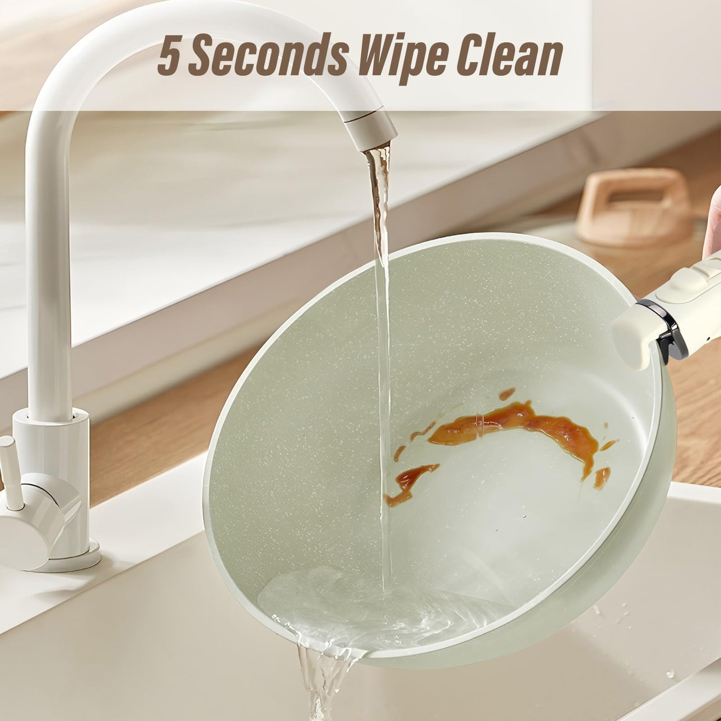 Pots and Pans Set Non Stick, 11 PCS Pan Set With Removable Handles, White Cookware Set Suitable for Induction Cooktops/Gas Stoves/Microwave Ovens