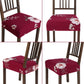 SearchI Stretch Dining Chair seat Covers Set of 6, Soft Removable Washable seat Covers for Dining Chairs, Dining Room seat Cover Protector (Rear-Covered, Red)