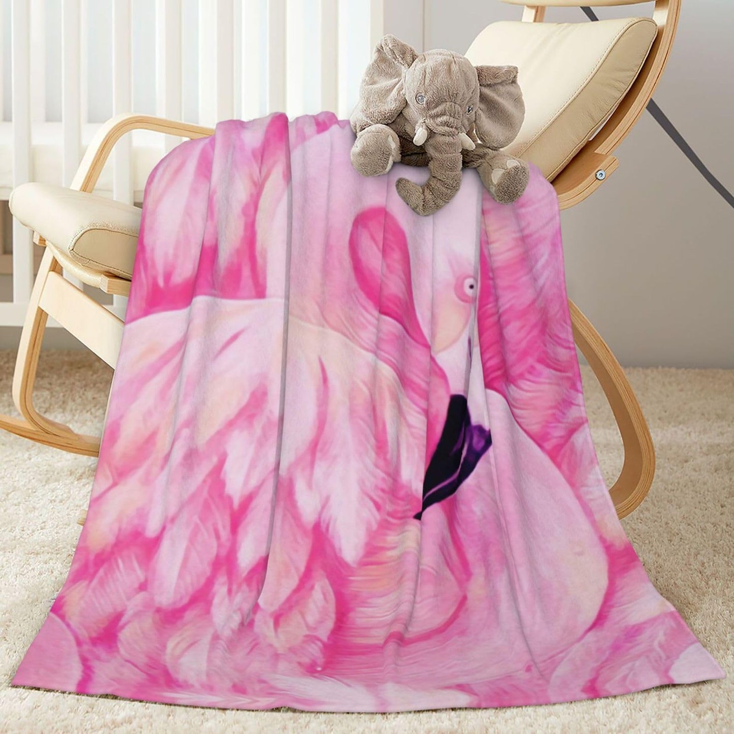 Duduho Pink Flamingo Bed Blanket Ultra Soft Throw Blanket All Season Warm Light Weight Cozy Plush Blankets for Home Bedroom Sofa Chair Travel, 60"X50"