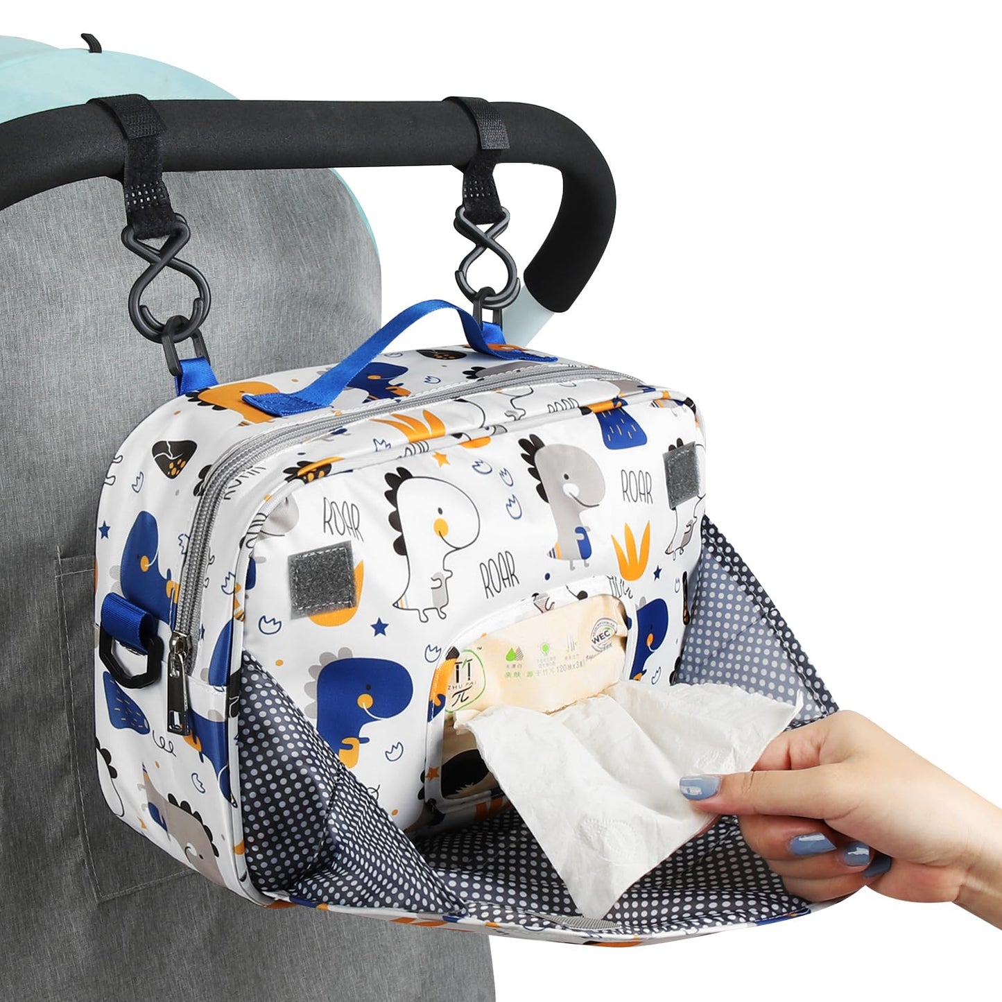 Accmor Stroller Organizer, Universal Stroller Organizer with Insulated Cup Holder Pocket, Dual Purpose Large Capacity Stroller Bag Caddy, Stroller Accessories Fits for Uppababy, Doona, Nuna Strollers