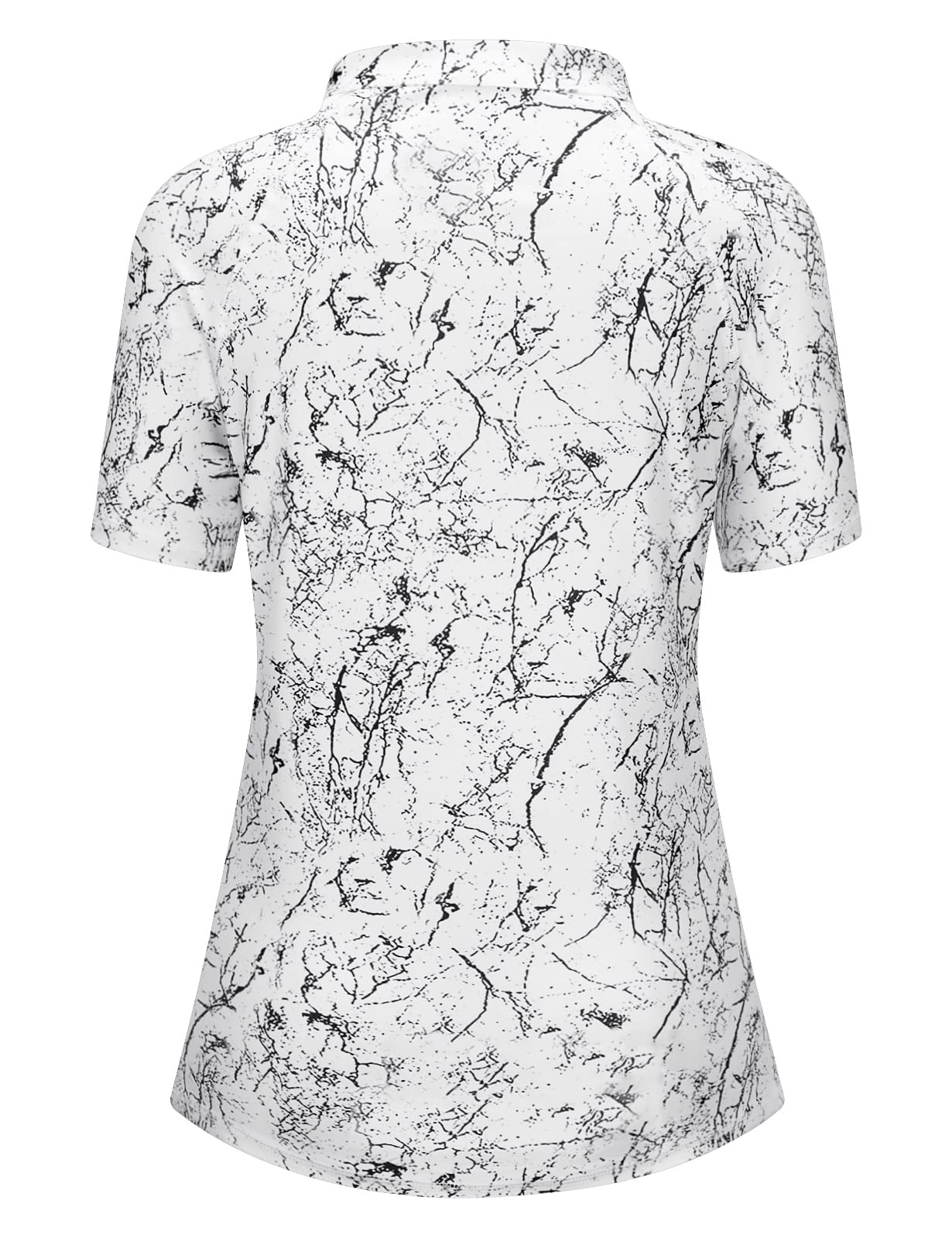 LURANEE Golf Polo Shirts for Women,Shorts Sleeve Tops Hiking Outdoor Tops Workout Jackets Yoga Tshirts Exercise Sports Clothes Moisture Wicking Shirts Athletic Fitness Tshirts Marble Medium