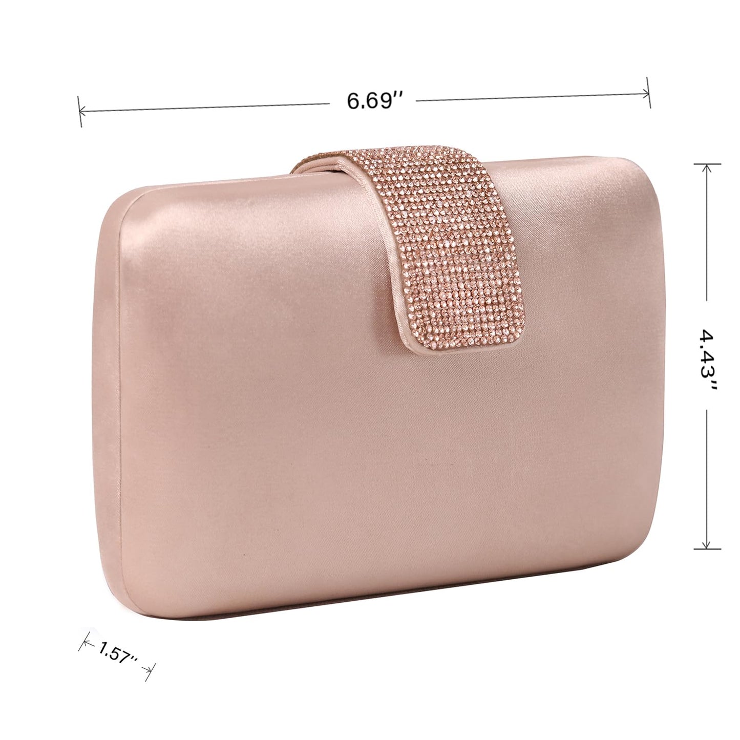 Mulian LilY Gold Satin Rhinestones Evening Bags Party Bridal Clutch Purse For Women Prom Clutch M283