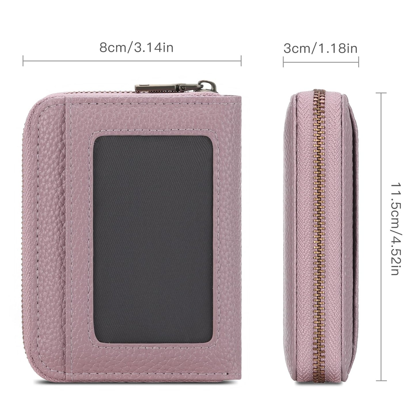 SENDEFN Leather Wallet Women RFID Blocking Small Compact Wallets Credit Card Holder with ID Window