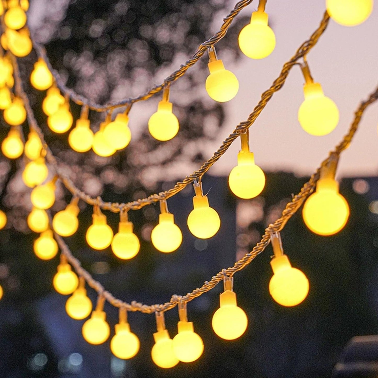 echosari Battery Operated String Lights, 16.5 Feet 50 LED Camping Globe Lights with Remote Timer 8 Modes Frosted Ball Fairy Light for Bedroom Wedding Xmas Tree Party Decoration (Warm White)