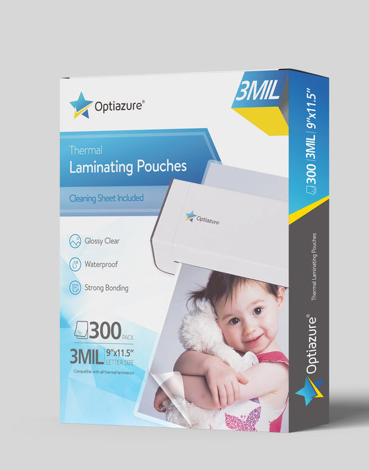 Thermal Laminating Pouches 9"x11.5" Inches, 3mil 200Pack, Laminated Paper, Clear, Letter Size, Office and School Supplies