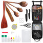 Camping Cooking Cookware Set - Upgraded 22PCS Camp Kitchen Organizer with Wooden Utensils, Portable Gear for Outdoor Dining Essentials