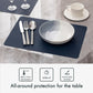 Baroyal Faux Leather Placemats Set of 6 Vinyl Washable Wipeable Table Mats for Kitchen Dining Table Heat Resistant Waterproof Modern Indoor/Outdoor Placemats Non-Slip Easy Clean Place Mats (Navy)