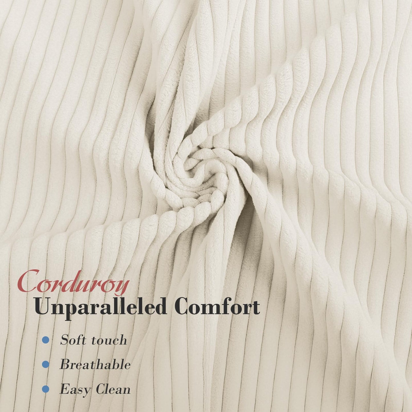 Apicizon Chaise Lounge Chair Indoor, 42" Oversized Sofa Bed with Two Throw Pillows and Armrests, Corduroy Chaise Lounge for Bedroom, Single Sleeper Chair with Ottoman for Living Room, Beige