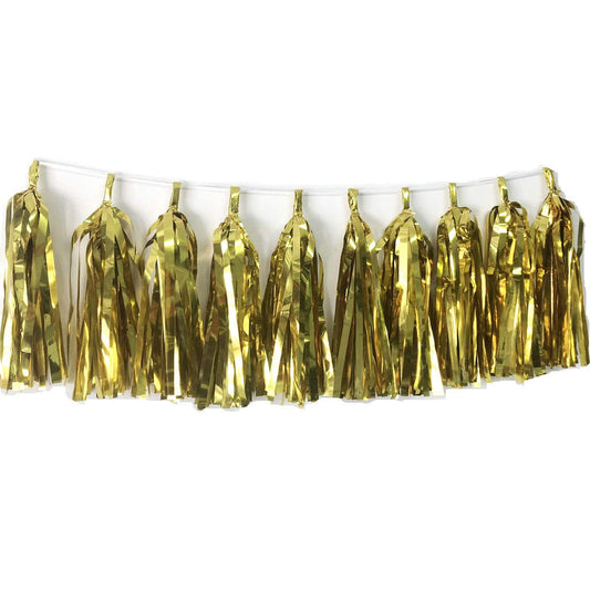 Tissue Paper Tassels Paper Tassels Garland Banner Table Decor Party Tassels Banner Wedding Birthday Baby Shower Nursey Party Decorations Supplies (20, Gold)