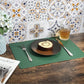 Faux Leather Placemats HeloHo Green Table Place Mats Set of 4 Waterproof Oilproof Heat Stain Resistant Washable Wipeable Placemat for Kitchen Dining Table Decoration Indoor Outdoor